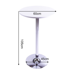 Mesa coctelera (Blanco/ d 60 cm/al 105 cm )