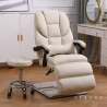 Silla estetica reclinable (beige/almohada cintura/taburete)