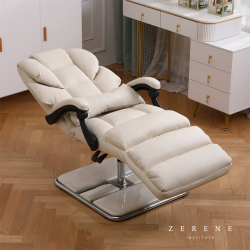 Silla estetica reclinable (beige/almohada cintura/taburete)